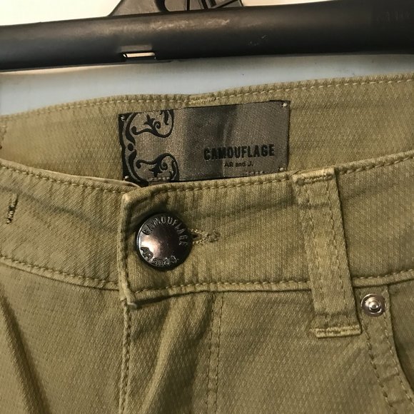 Camouflage AR & J. women's size 26 US (40 IT) army green patterned JULIE R pants - Picture 2 of 6